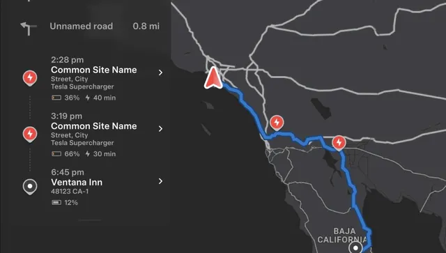 Потребителският интерфейс на Tesla Superchargers скоро ще включва подробности за улицата и града